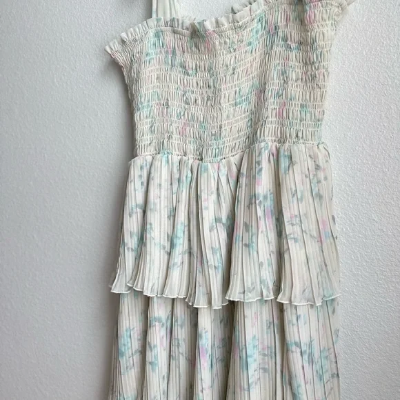 GANNI Georgette Tiered Dress - Tofu - Picture 4 of 10